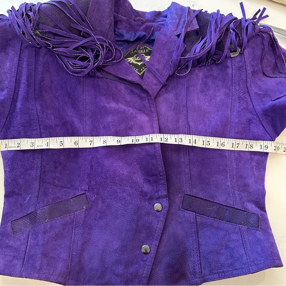 Vintage Purple Leather Fringe Jacket - Picture 15 of 16